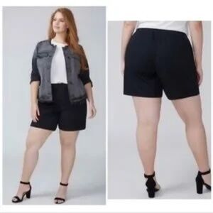 Lane Bryant, Black Girlfriend shorts with  ruffle pocket